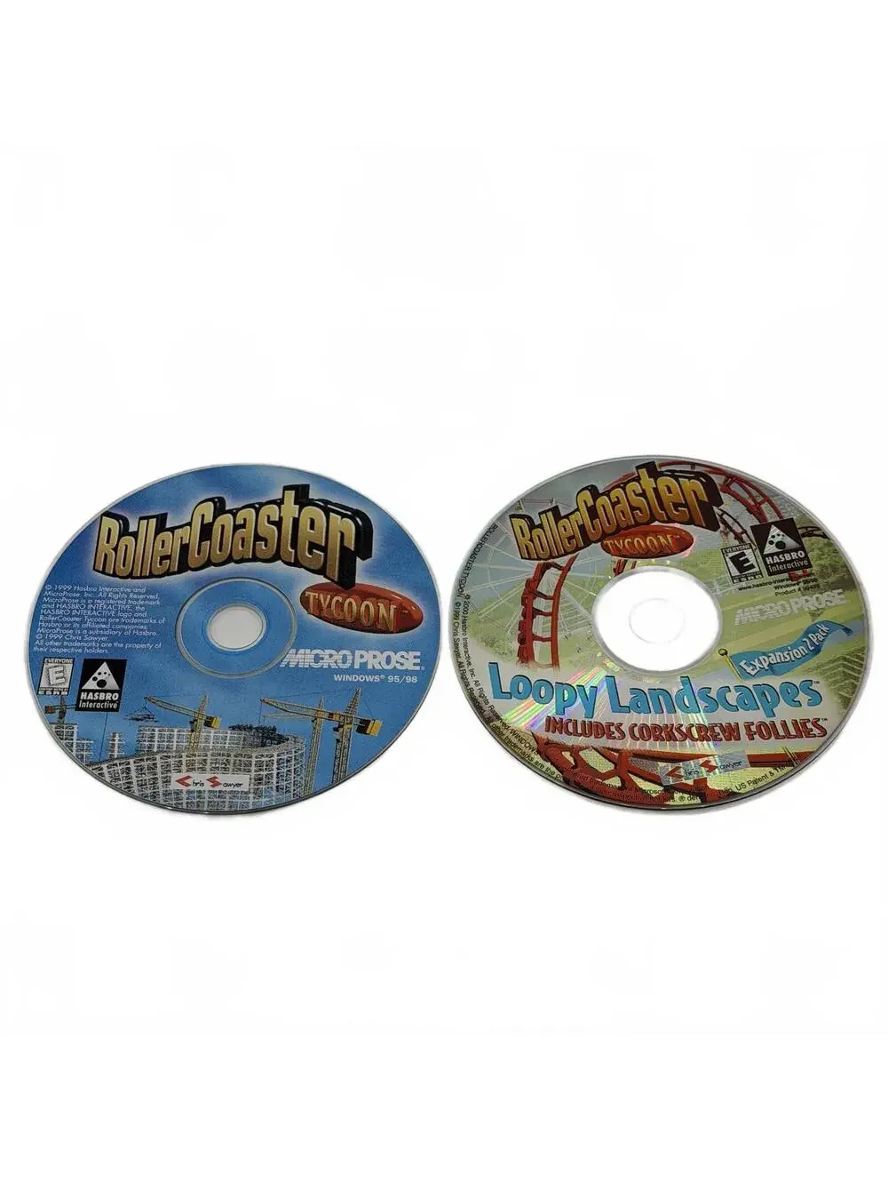RollerCoaster Tycoon & Loopy Landscapes (1999) - PC CD-ROM Video Game Disc Only
